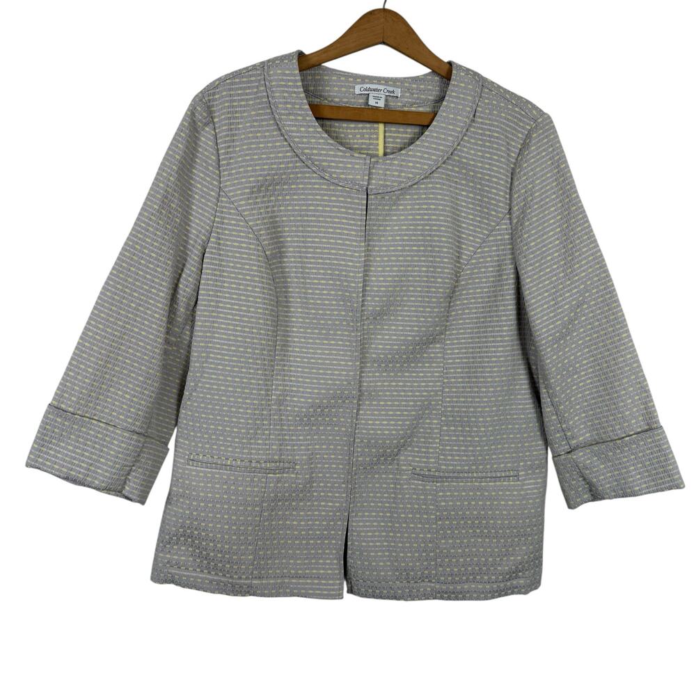 Coldwater Creek Women Jacket Blazer Size 14 Retro Classic Preppy Office Business